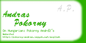 andras pokorny business card